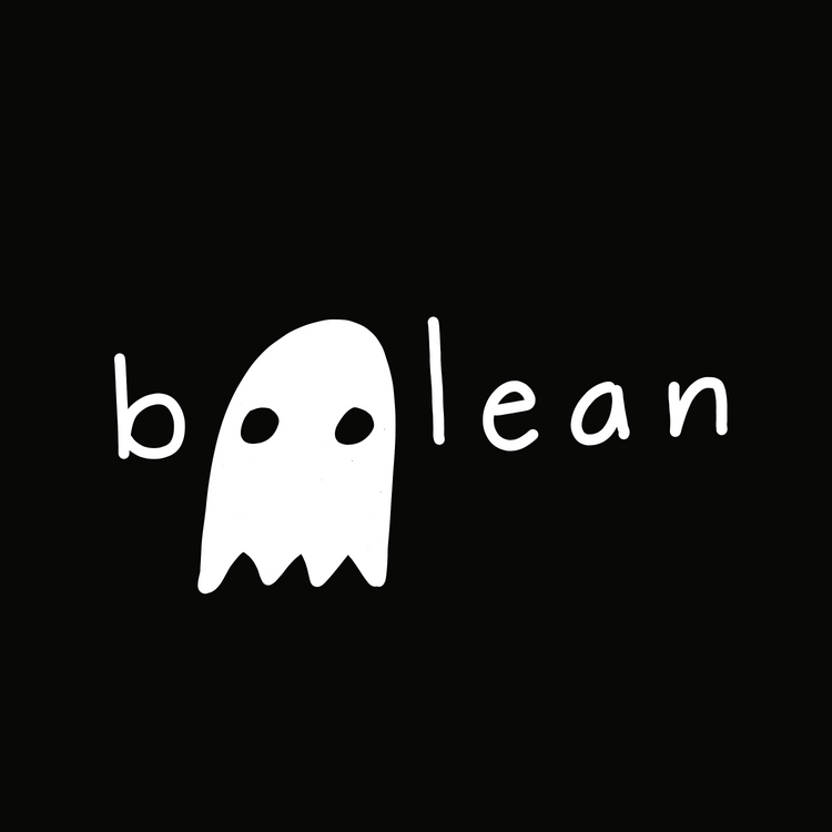 A ghost that is saying boolean.  The two O's in the boolean are the ghost's eyes.