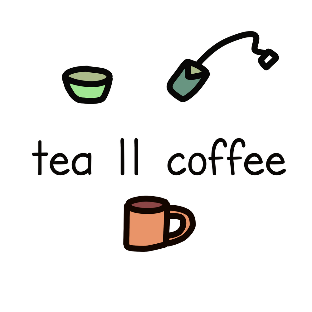 Tea or coffee using the logical or operator symbol